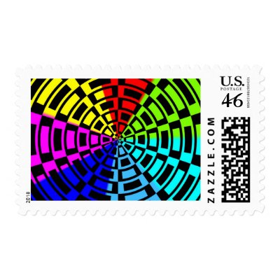 Digital Abstract Rainbow Pop Art Postage by naturetees
