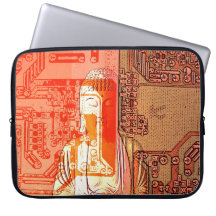 Digital age electronic Buddha Computer Sleeves