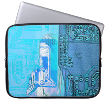 Digital age electronic Buddha Laptop Computer Sleeves