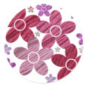 Digital Art Floral Explosion on White Stickers