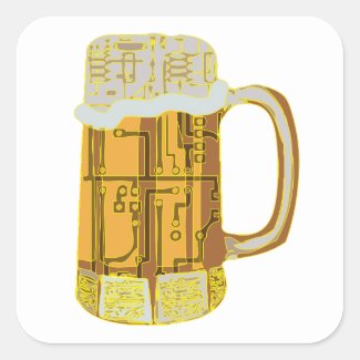 Digital Beer Mug -  Yellow Outline