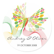 Digital Butterfly Custom Party Gift Label Sticker
