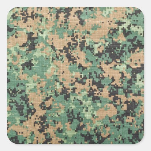 Digital camouflage pattern square sticker Zazzle