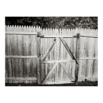 Digital Charcoal Black and White Fence Drawing posters