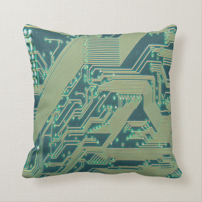 Digital Circuitry Inside (Circuit Board) Throw Pillow
