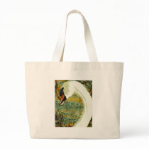Digital Collage Swan Canvas Bags