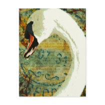 Digital Collage Swan postcards