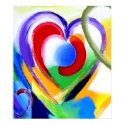Digital color Hearts Size huge posters
