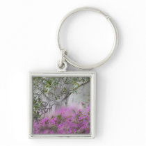 Digital Composite of Azaleas and magnolia tree Keychain