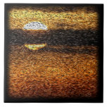 Digital Expressionism: Hidden Sunset Ceramic Tile