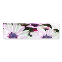 Digital Field of Pink and Purple Flowers Bumper Stickers