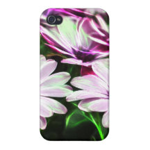 Digital Field of Pink and Purple Flowers iPhone 4 Case