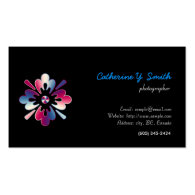 digital floral, elegant, black business card templates