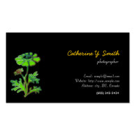 digital floral, elegant, black business cards