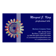 Digital flower, simple, blue business card business cards