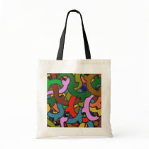Digital Graffiti of Colorful Pipes Canvas Bags
