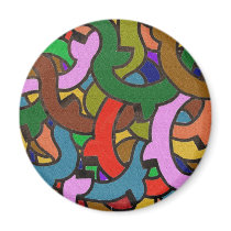 Digital Graffiti of Colorful Pipes Fridge Magnets