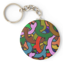 Digital Graffiti of Colorful Pipes Keychains