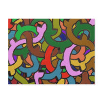Digital Graffiti of Colorful Pipes Post Cards