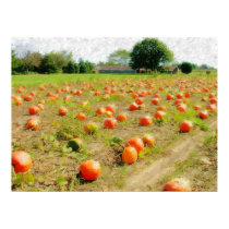 Digital Impressionst Pumpkin Patch Painting posters