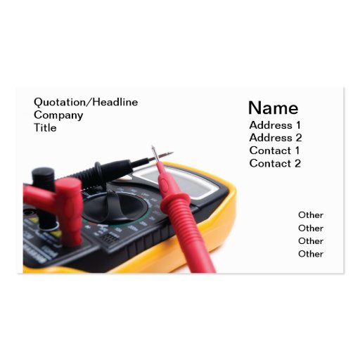 Digital multimeter business card (front side)