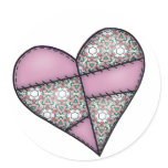 Digital Padded Patchwork - Heart-007 Stickers