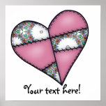 Digital Padded Patchwork - Heart-011 Print