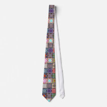 Digital Patchwork pattern necktie