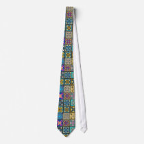 Digital Patchwork pattern necktie