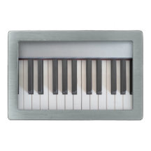 Digital piano keyboard rectangular belt buckles