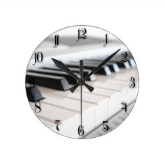 Digital piano keyboard wall clocks