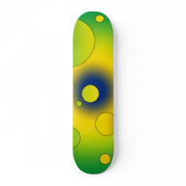 Digital Pop Art: Flag Colors of Brazil Custom Skateboard