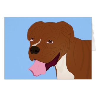 Digital Portrait of a Boxer Dog Smiling Cards