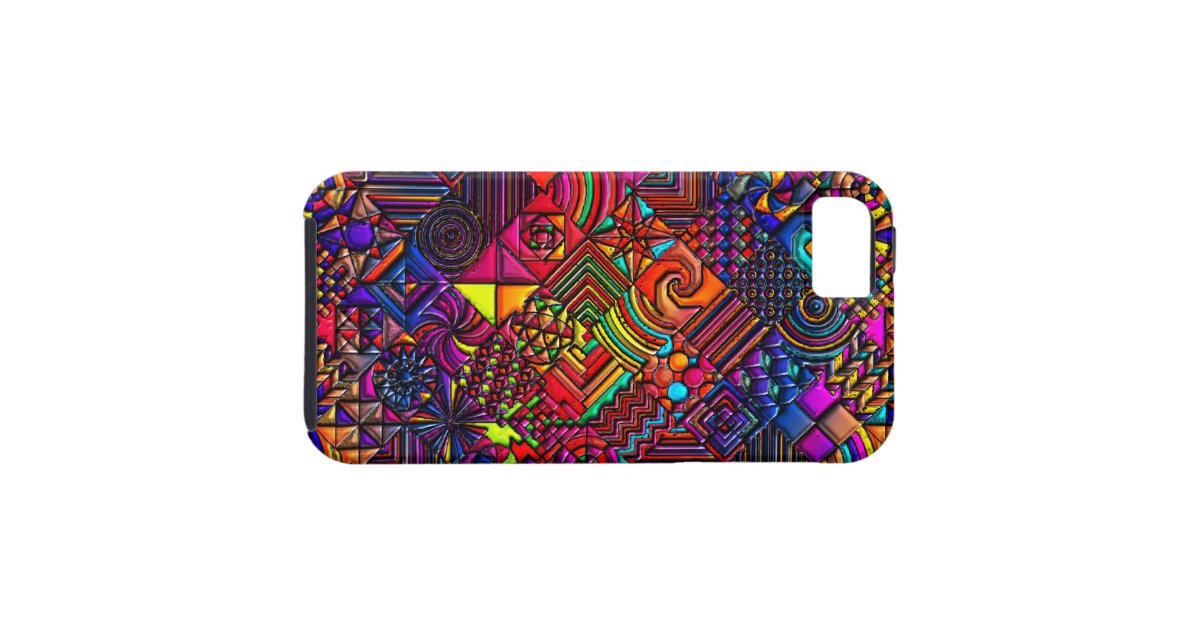 digital quilt modern retro iPhone SE/5/5s case Zazzle
