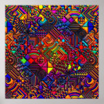 digital quilt modern retro poster