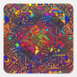 digital quilt modern retro square stickers