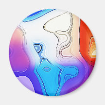 Digital Radial Colours Blur Glow Art Beautiful Des Fridge Magnet