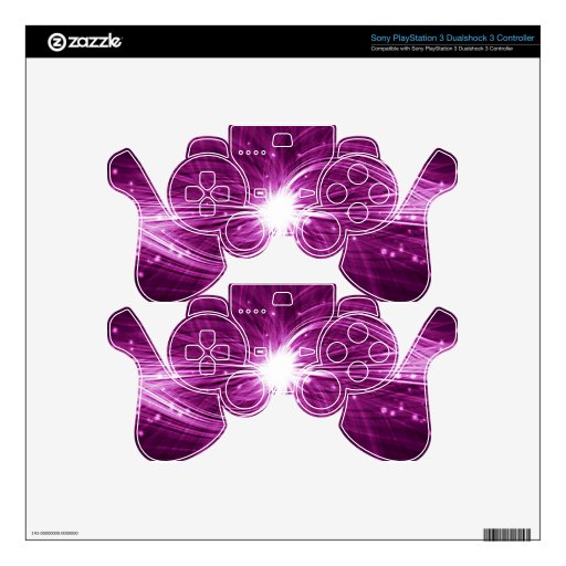 Digital Radial Colours Blur Glow Art Beautiful Des Decal For PS3 Controller