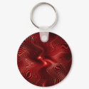 Digital Red Waves Keychain by artselectory Digital Red Waves Keychain