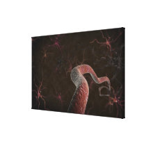 Digital rendering of neurons canvas print