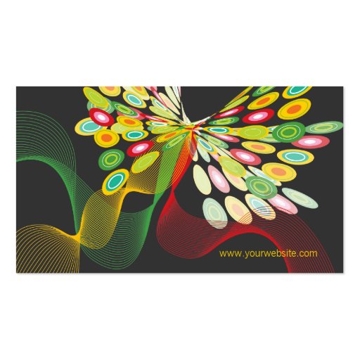 Digital Retro Modern Butterfly Fly Abstract Art Business Card (back side)