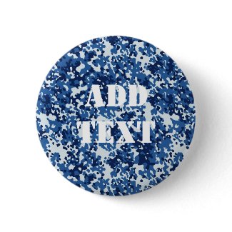 Digital Sky Blue Military Camouflage button