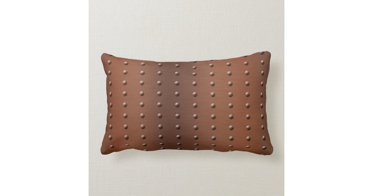 Digital Studded Brushed Copper Metal Pattern Lumbar Pillow Zazzle