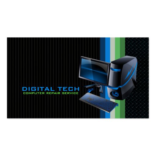 Digital Tech. Computer Business Cards (front side)