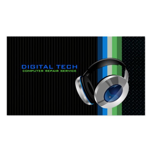 Digital Tech. Headphones Business Cards (front side)