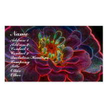Digital Zinnia Flower Business Card