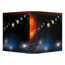 Digitally generated image of our solar system vinyl binder