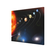 Digitally generated image of our solar system stretched canvas prints