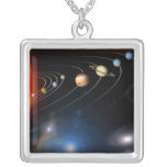 Digitally generated image of our solar system personalized necklace