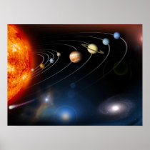 Digitally generated image of our solar system print